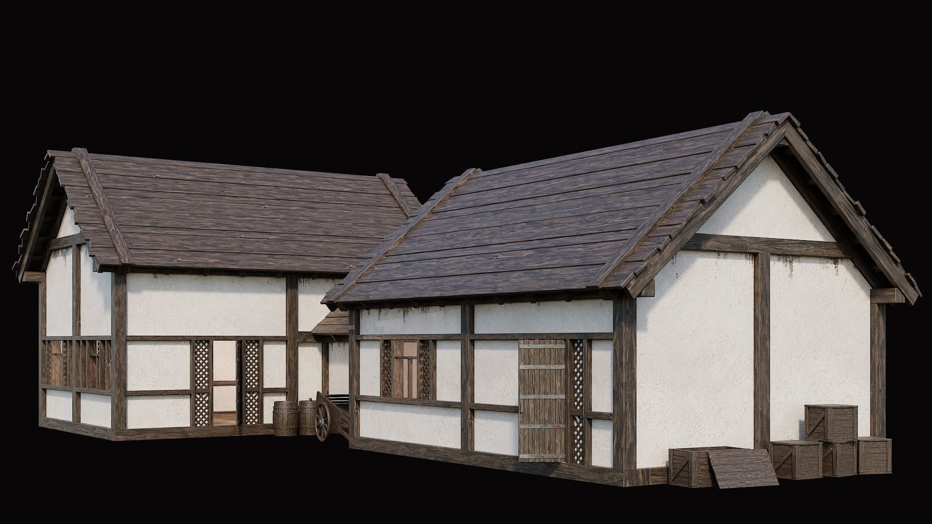 Medieval Village Pack  - 10 Assets - 4K Textures Game Ready Low-poly 3D model_36
