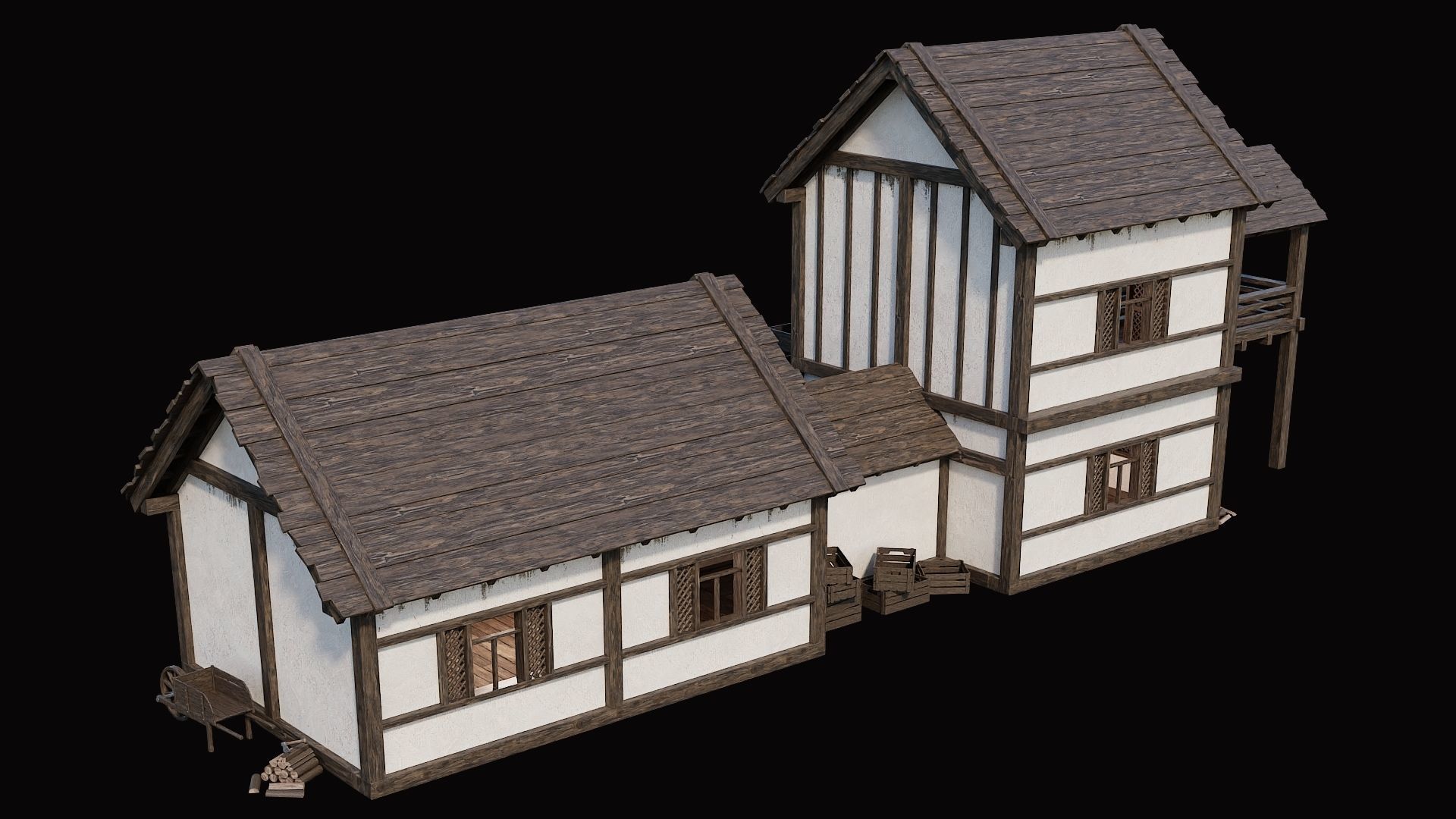 Medieval Village Pack  - 10 Assets - 4K Textures Game Ready Low-poly 3D model_15