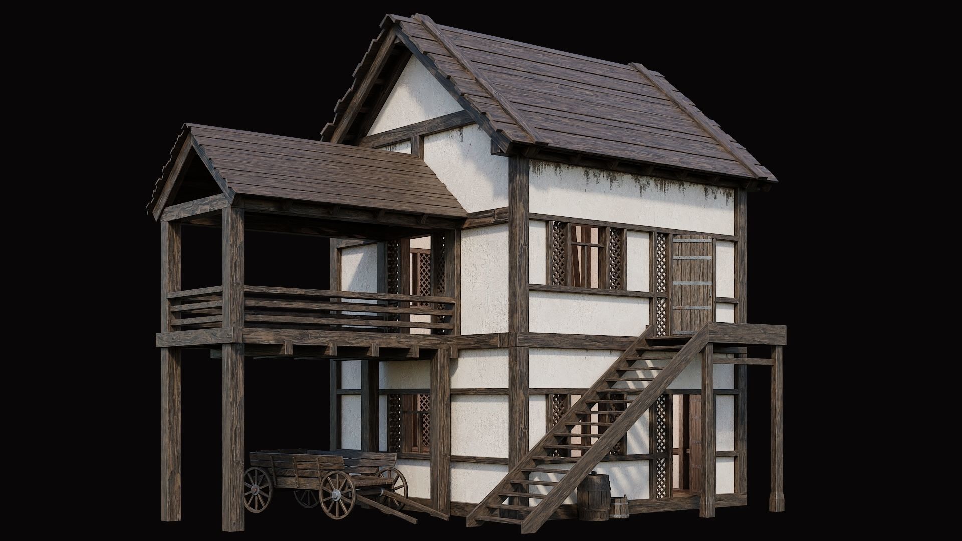 Medieval Village Pack  - 10 Assets - 4K Textures Game Ready Low-poly 3D model_1