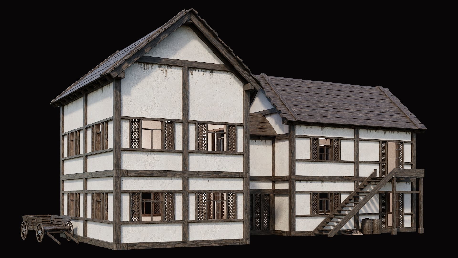 Medieval Village Pack  - 10 Assets - 4K Textures Game Ready Low-poly 3D model_49