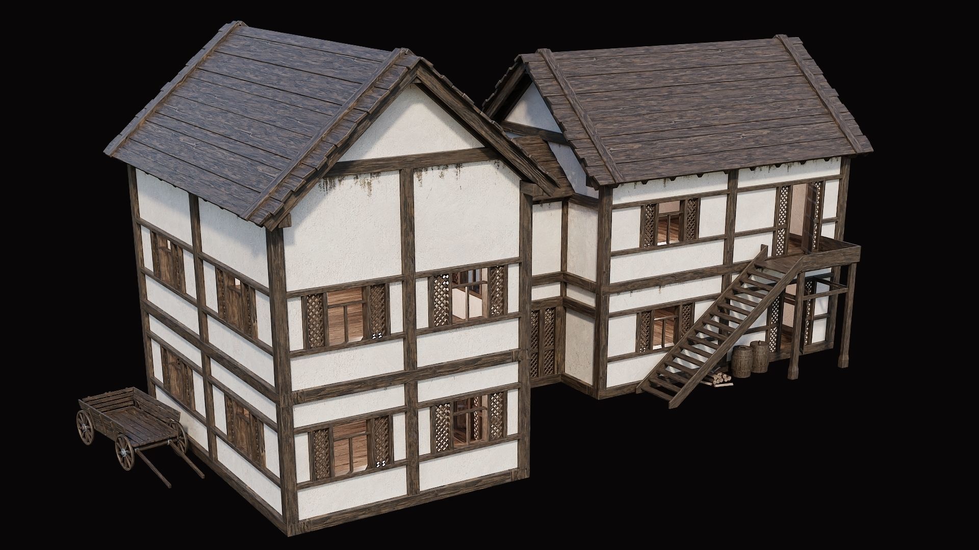 Medieval Village Pack  - 10 Assets - 4K Textures Game Ready Low-poly 3D model_54
