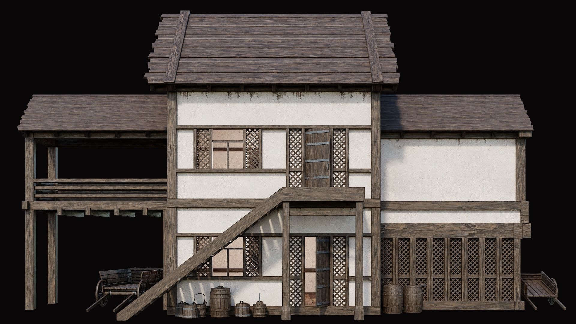 Medieval Village Pack  - 10 Assets - 4K Textures Game Ready Low-poly 3D model_77