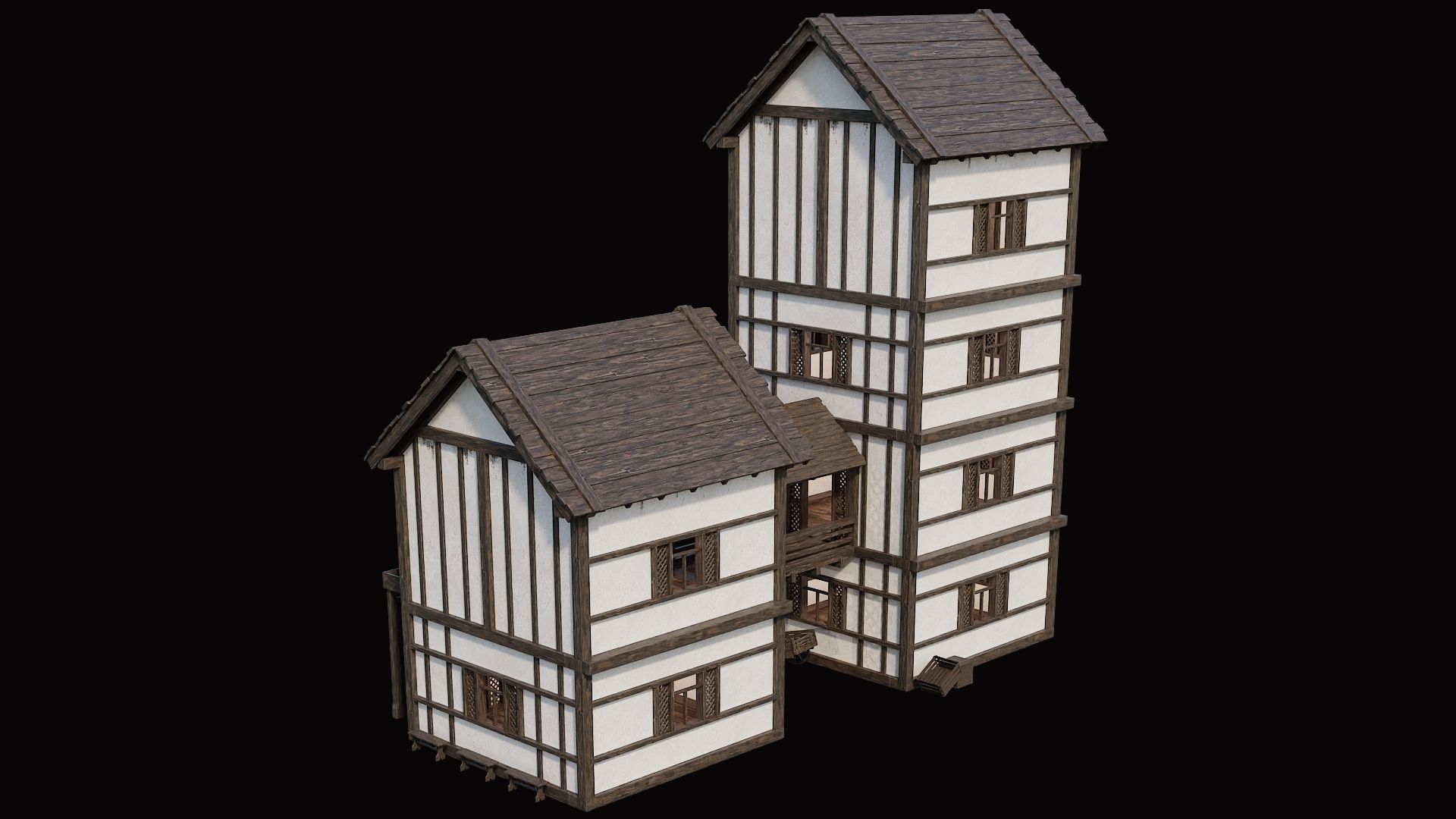 Medieval Village Pack  - 10 Assets - 4K Textures Game Ready Low-poly 3D model_23