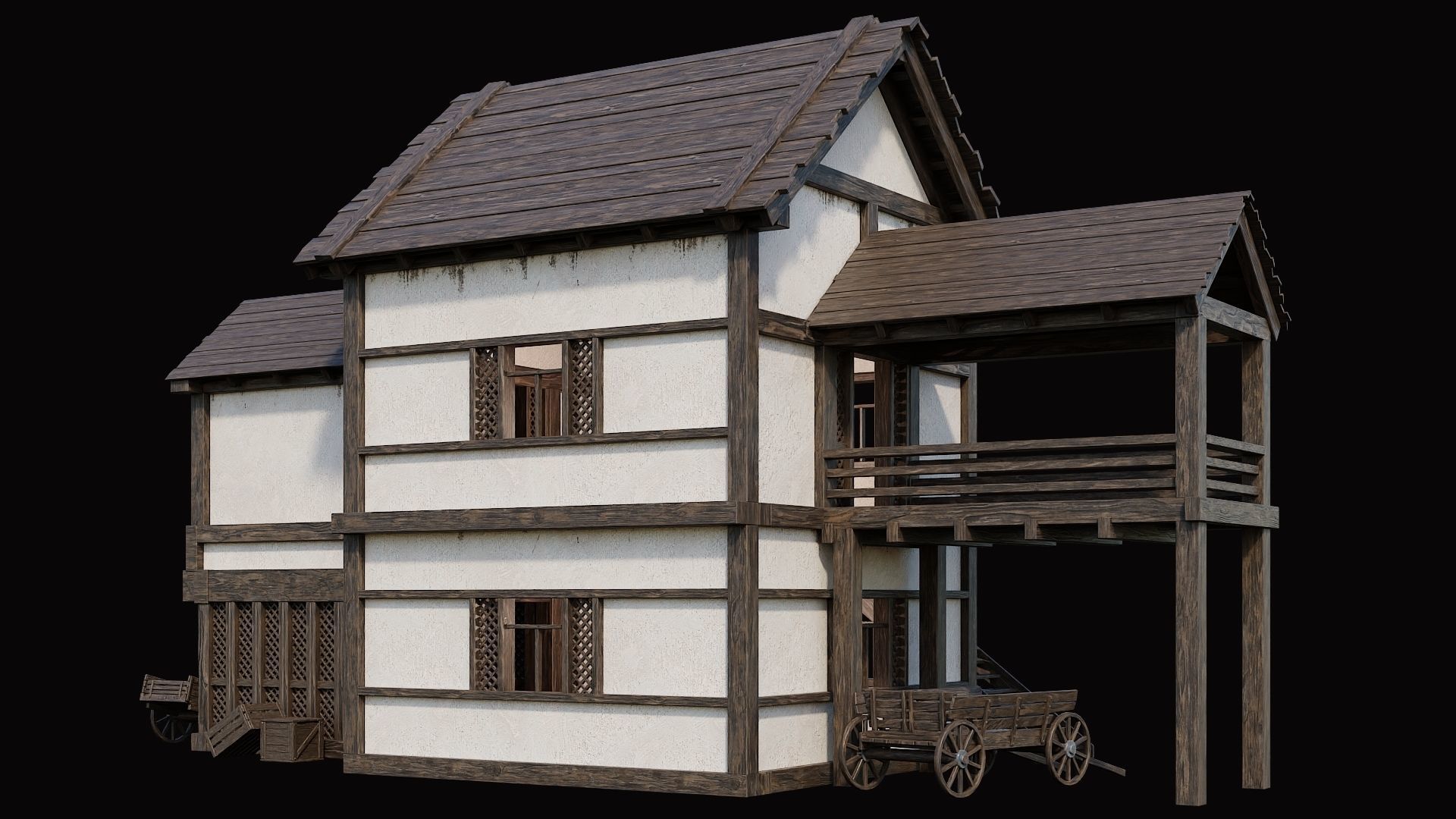 Medieval Village Pack  - 10 Assets - 4K Textures Game Ready Low-poly 3D model_74