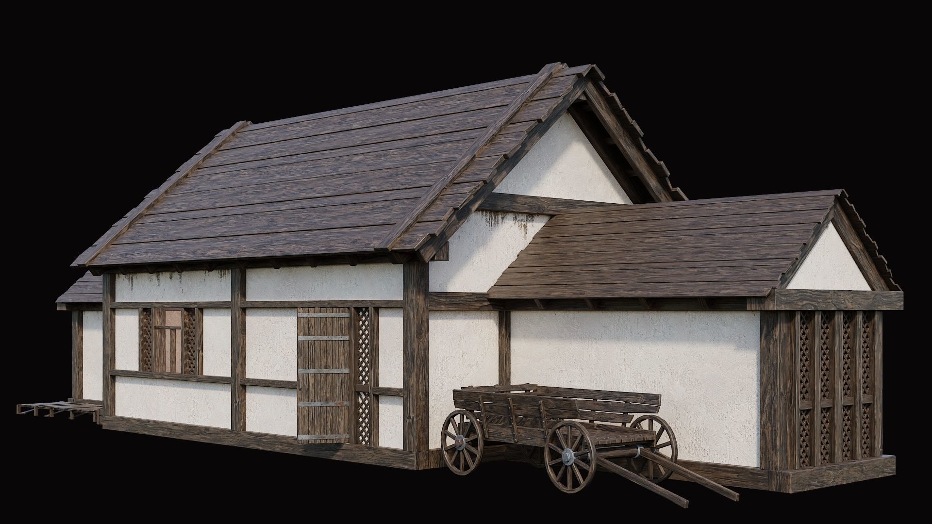 Medieval Village Pack  - 10 Assets - 4K Textures Game Ready Low-poly 3D model_28