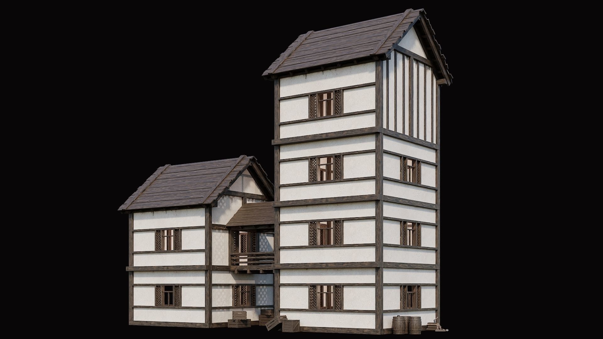 Medieval Village Pack  - 10 Assets - 4K Textures Game Ready Low-poly 3D model_18