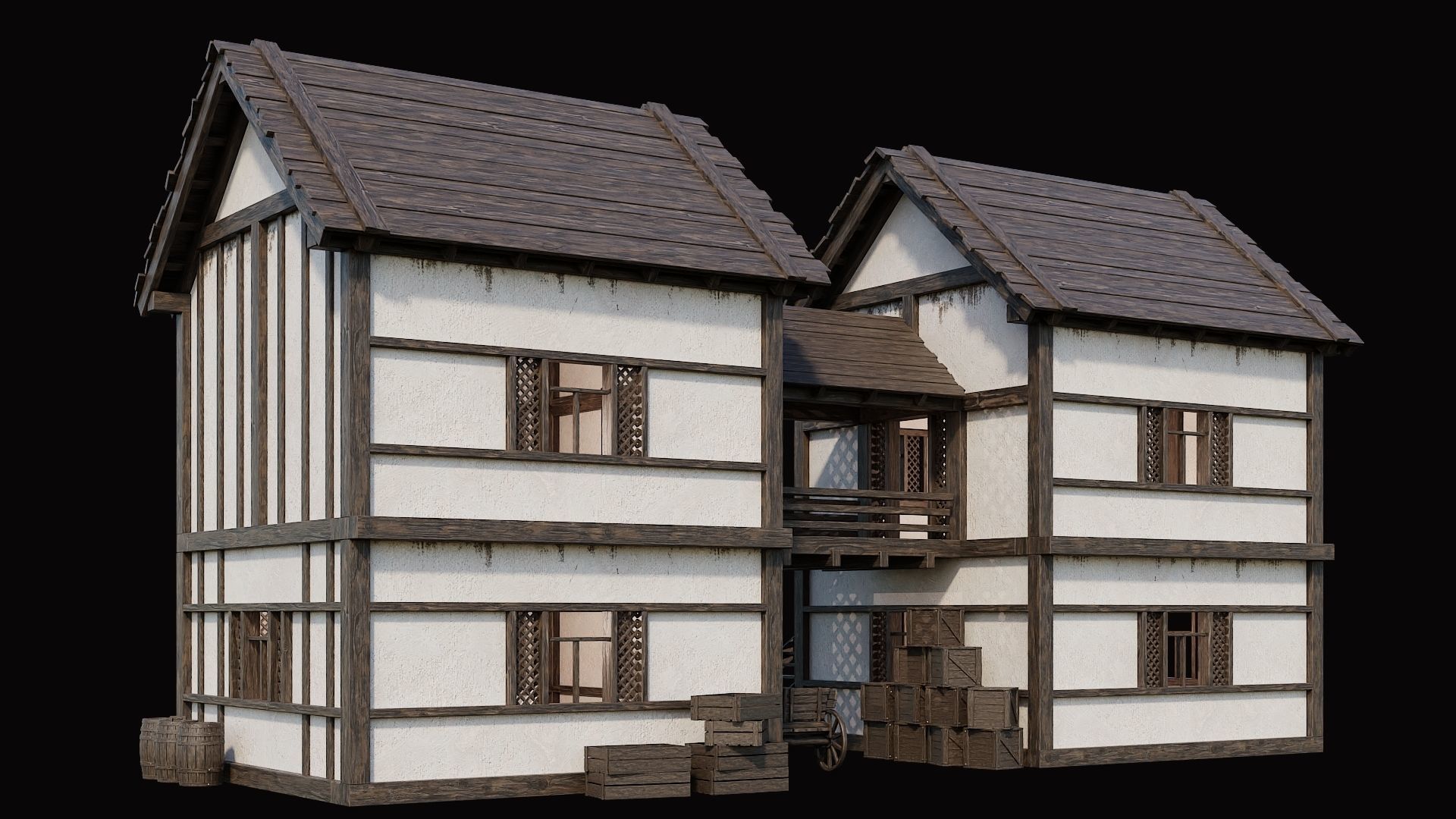 Medieval Village Pack  - 10 Assets - 4K Textures Game Ready Low-poly 3D model_43