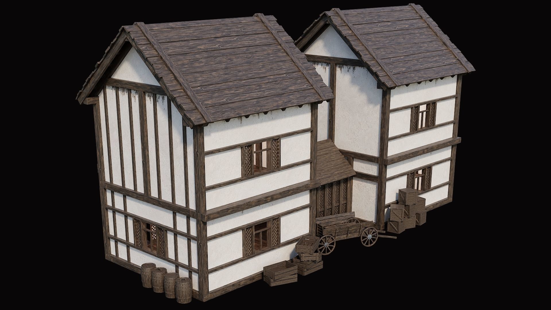 Medieval Village Pack  - 10 Assets - 4K Textures Game Ready Low-poly 3D model_71
