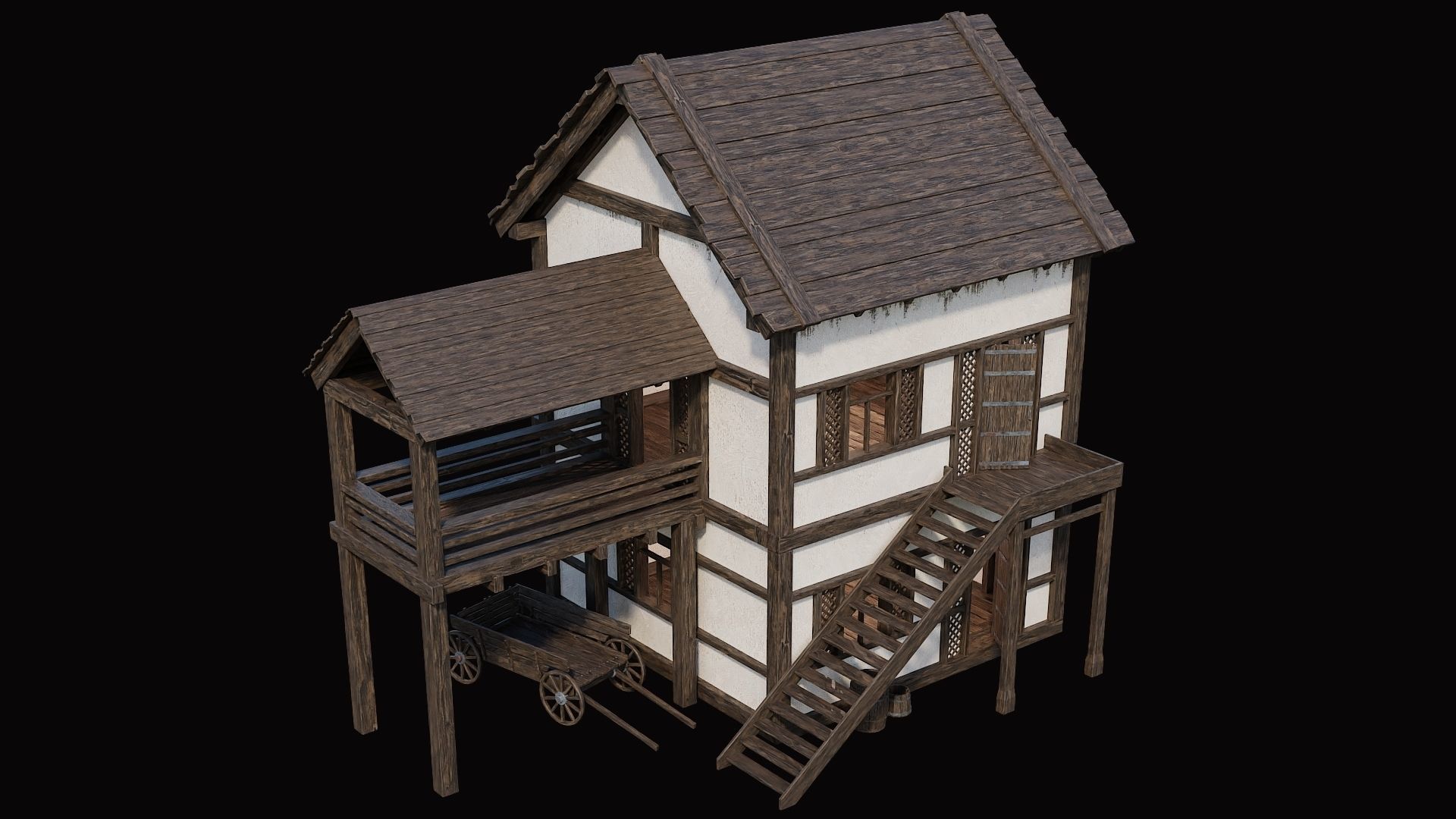 Medieval Village Pack  - 10 Assets - 4K Textures Game Ready Low-poly 3D model_6