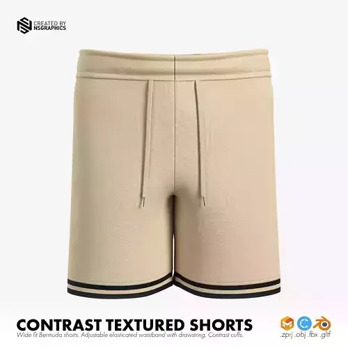 Contrast Textured Shorts