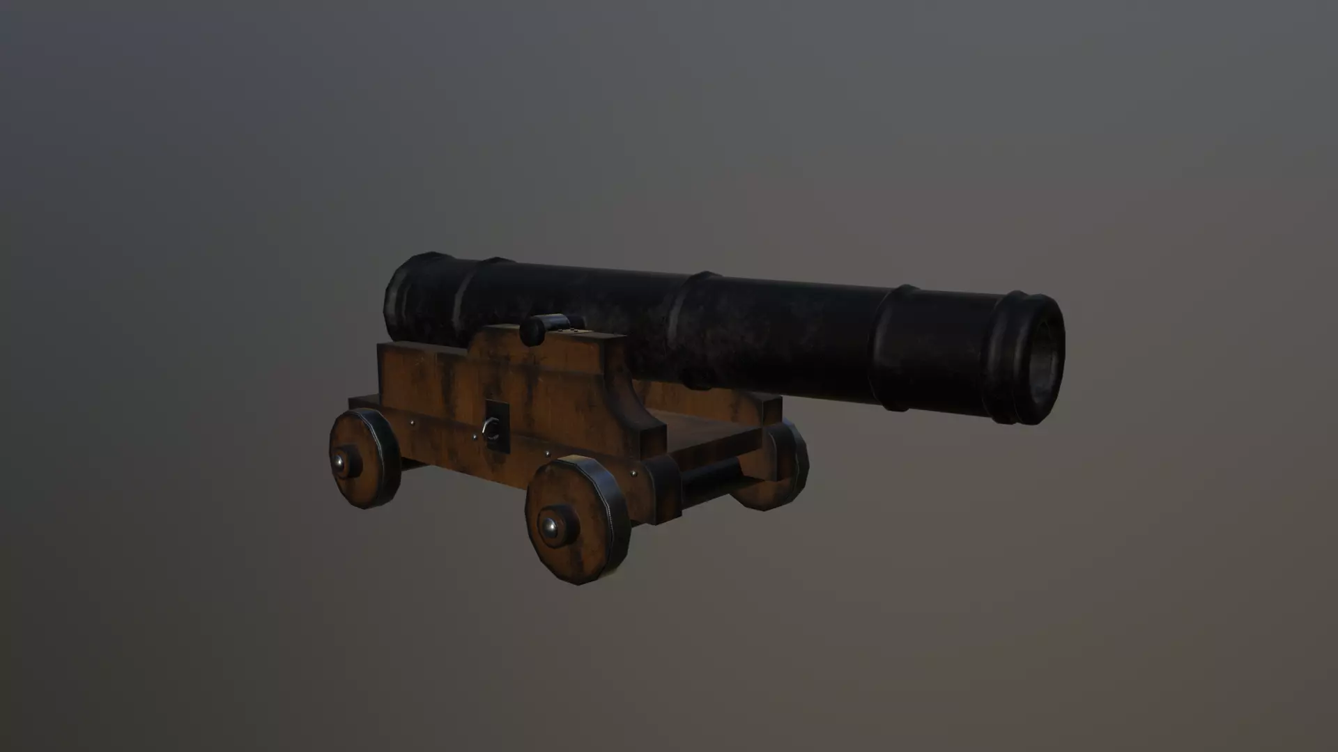 Medieval Cannon Low-poly 3D model_0