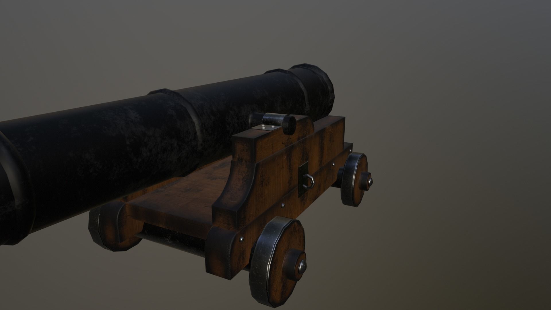 Medieval Cannon Low-poly 3D model_3