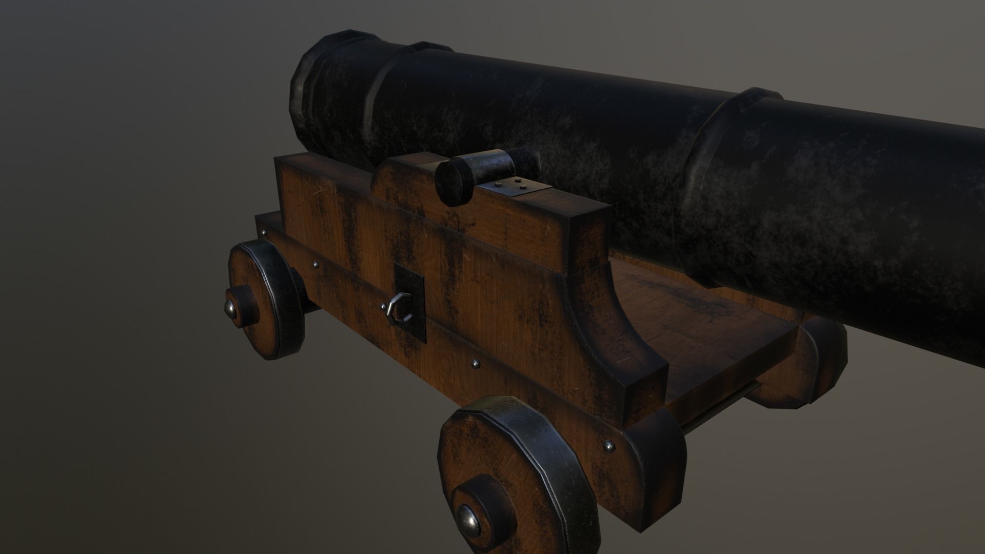 Medieval Cannon Low-poly 3D model_2