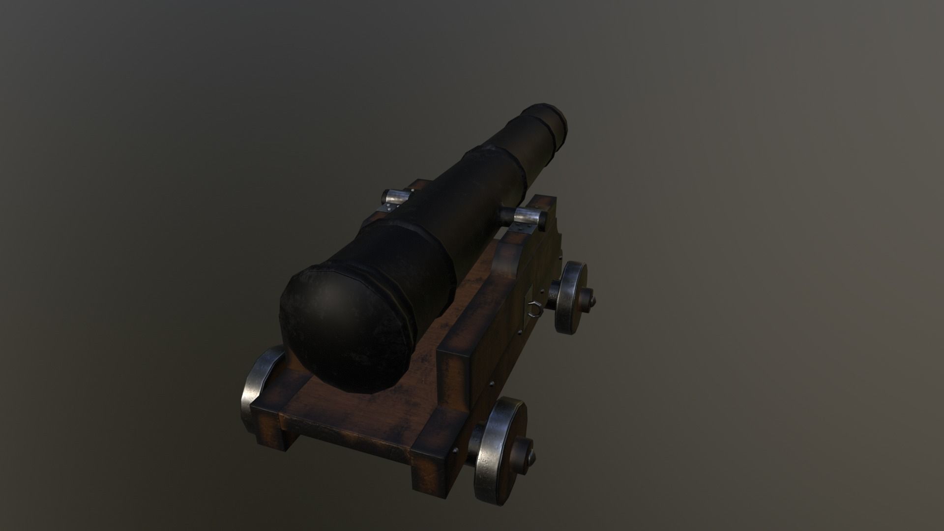 Medieval Cannon Low-poly 3D model_4