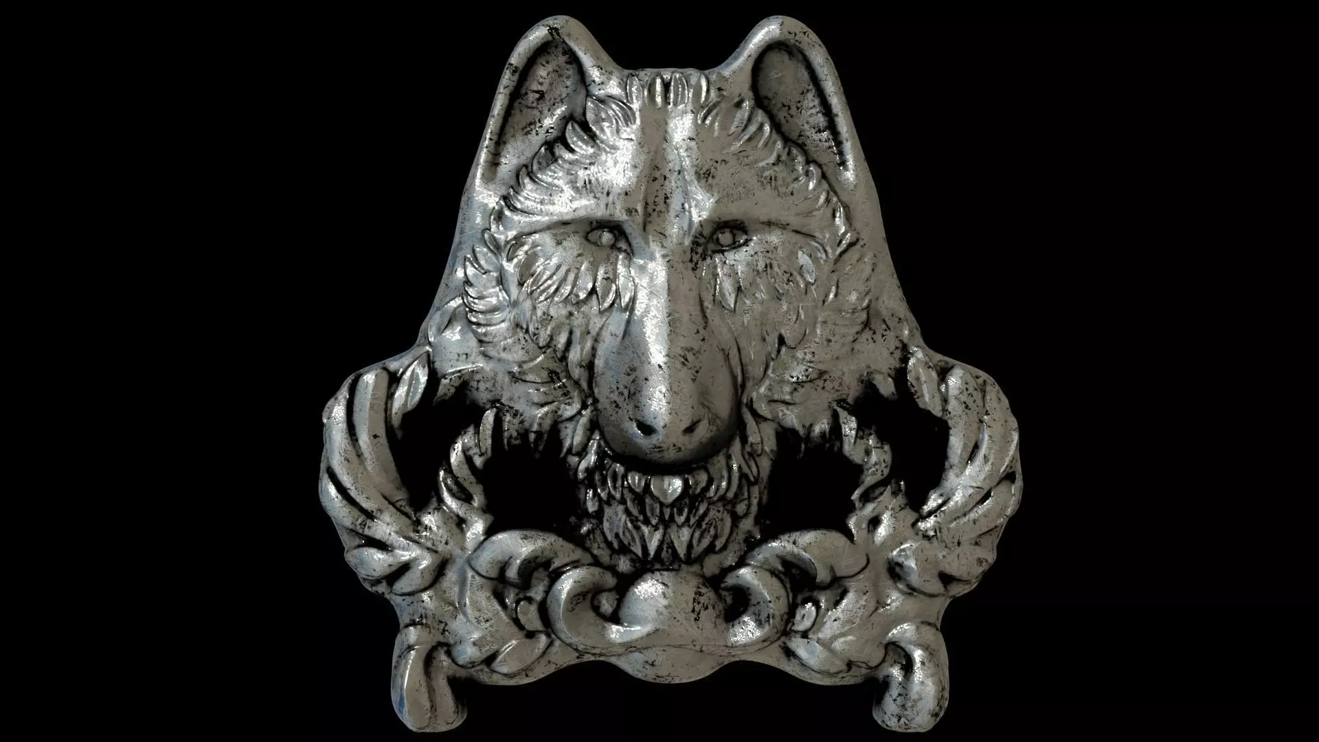 Wolf metal decoration for the armor of a Roman soldier 3D model