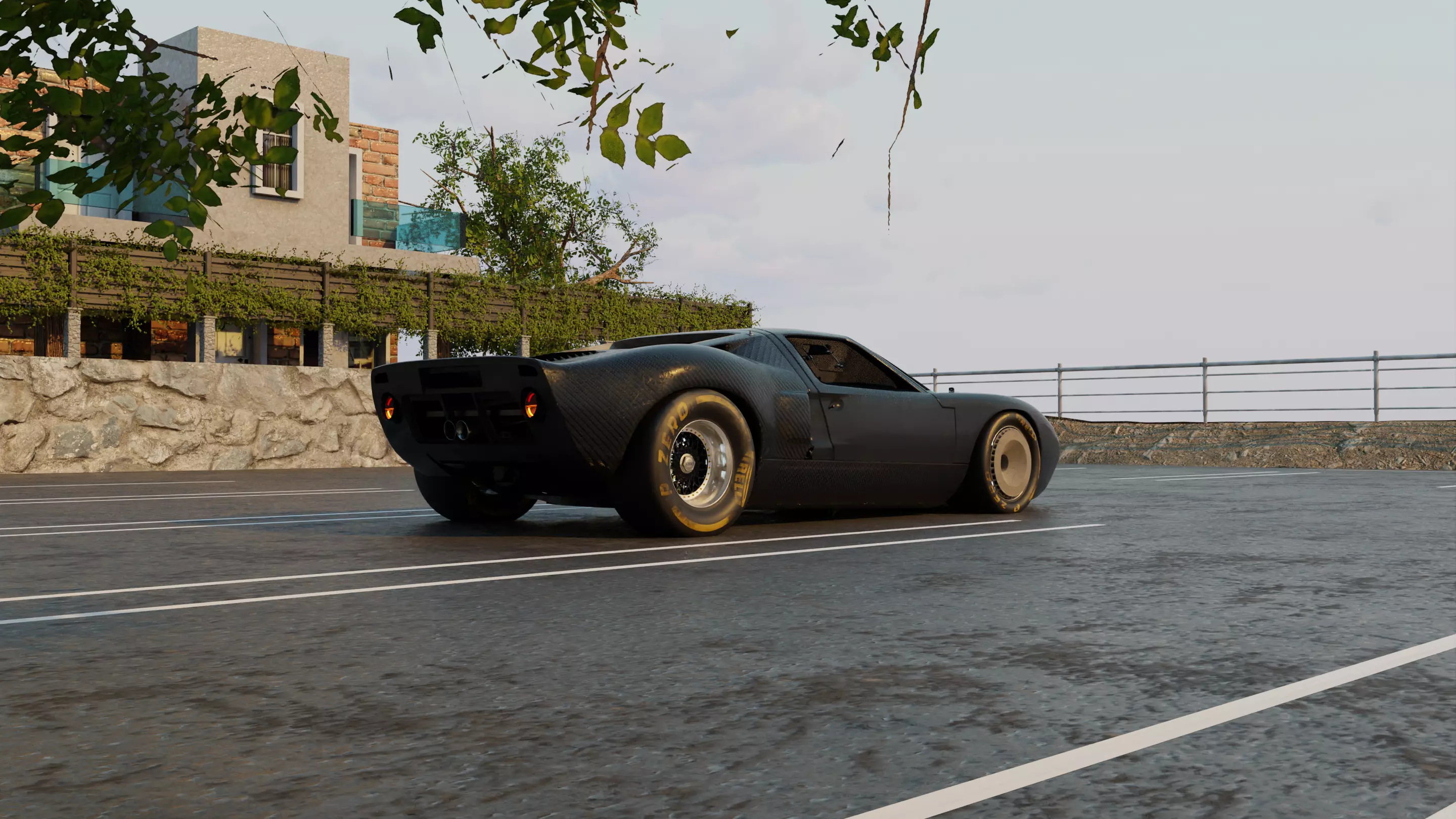 Automotive Render Scene 3D Blender File Textured 3D model_0