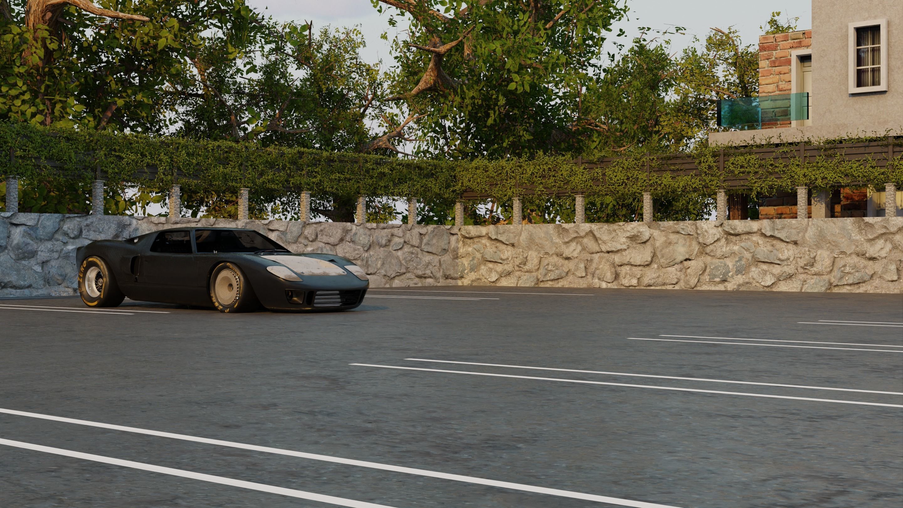 Automotive Render Scene 3D Blender File Textured 3D model_6