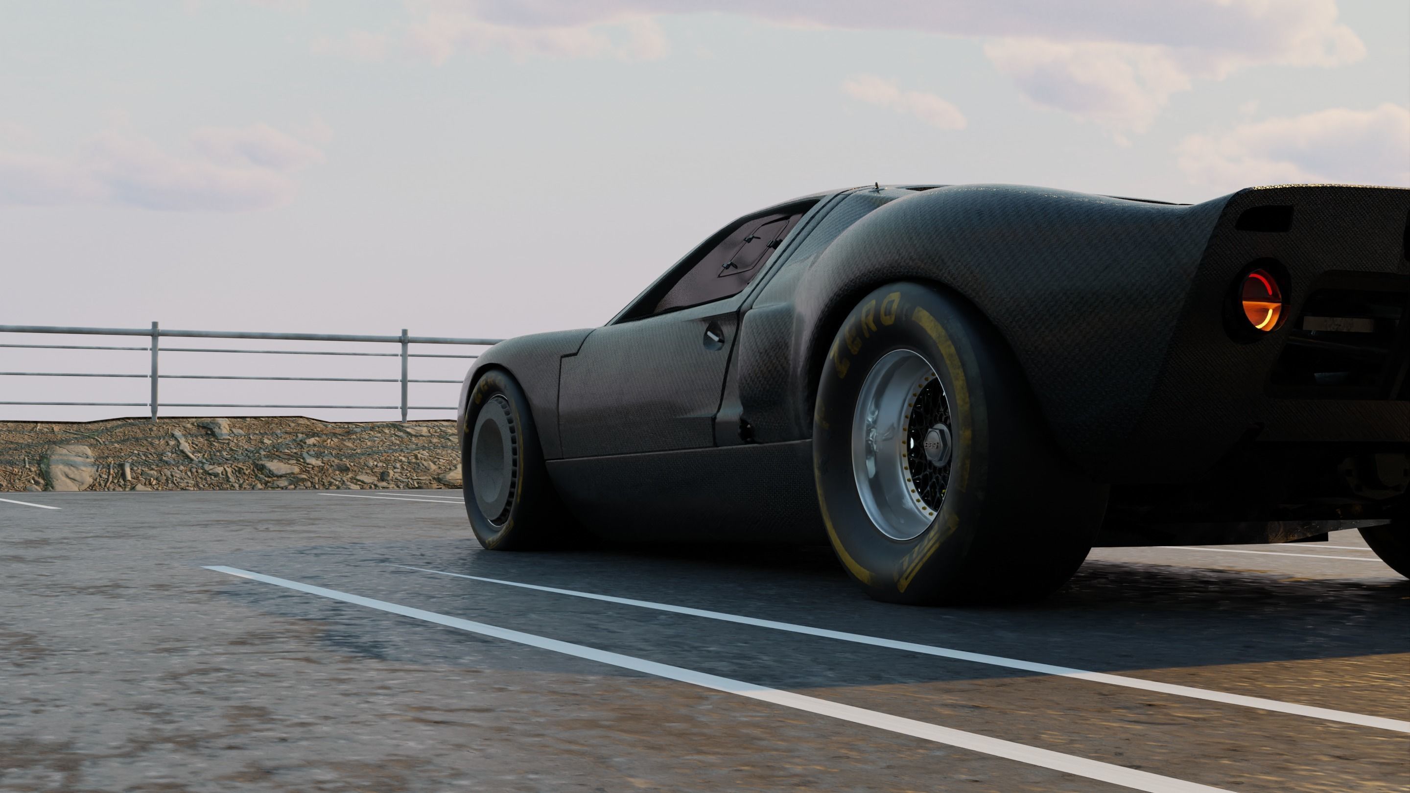 Automotive Render Scene 3D Blender File Textured 3D model_7