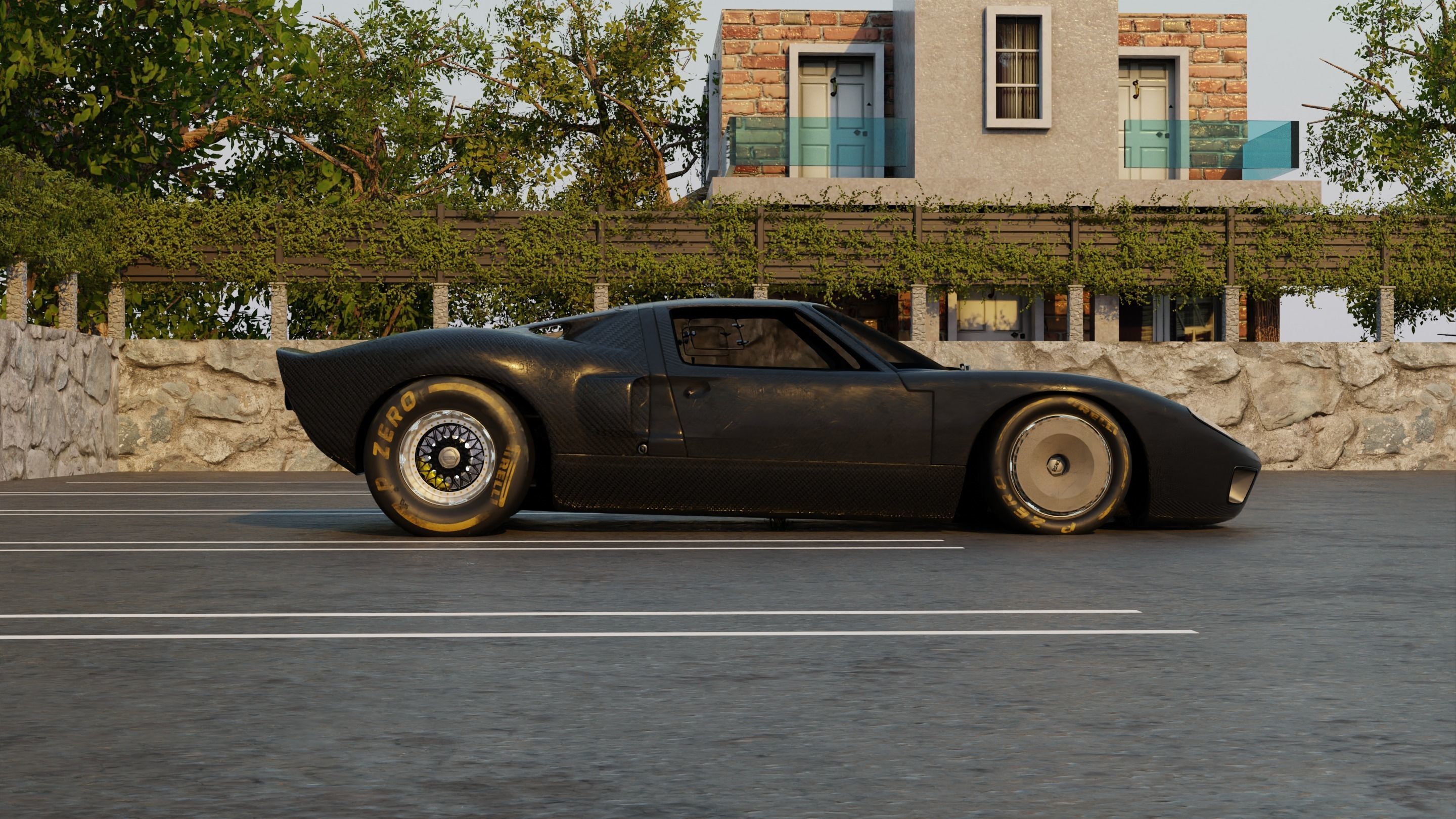 Automotive Render Scene 3D Blender File Textured 3D model_3