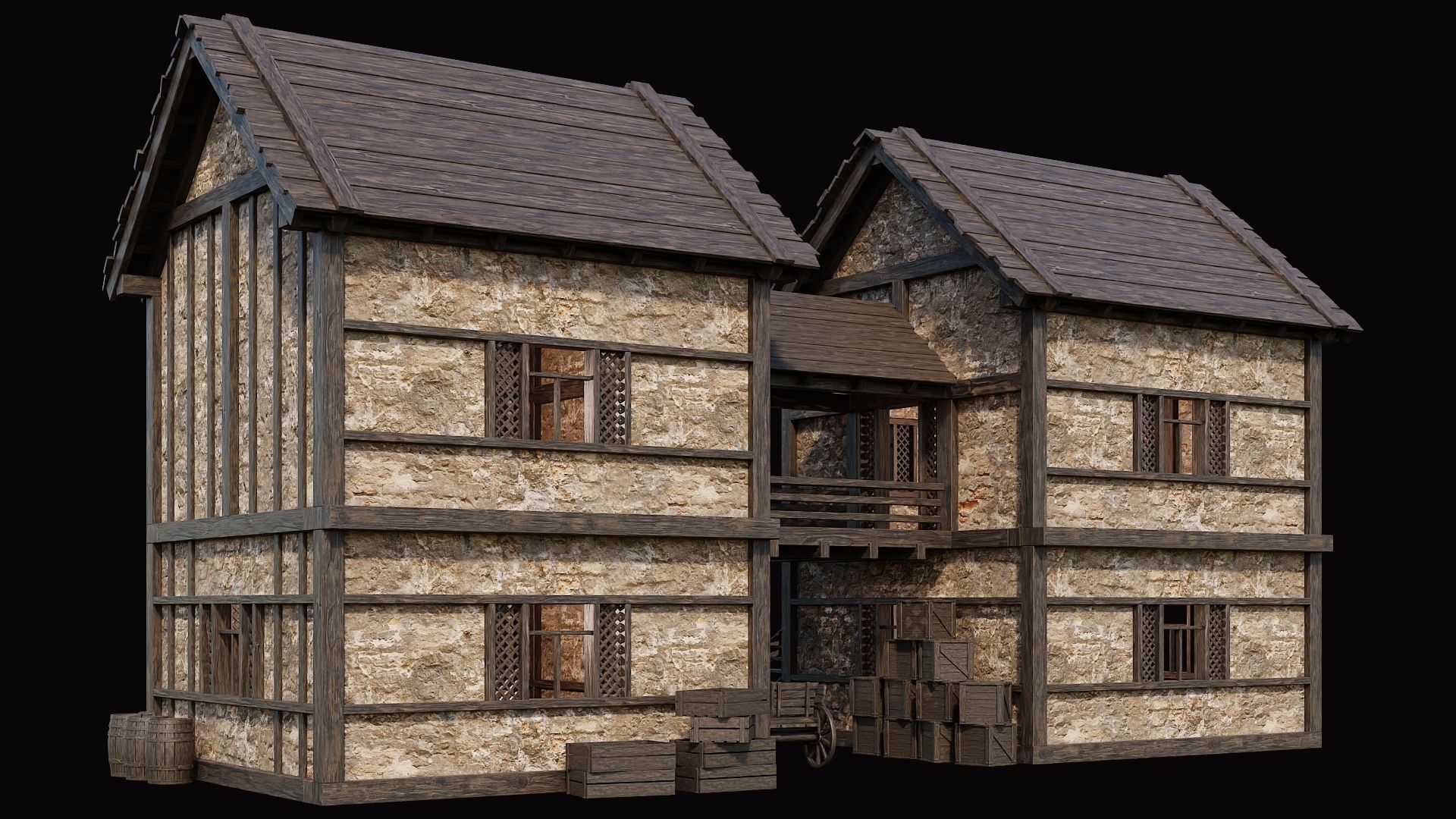 Medieval Village Pack  - 10 Assets - 4K Textures Game Ready Low-poly 3D model_27