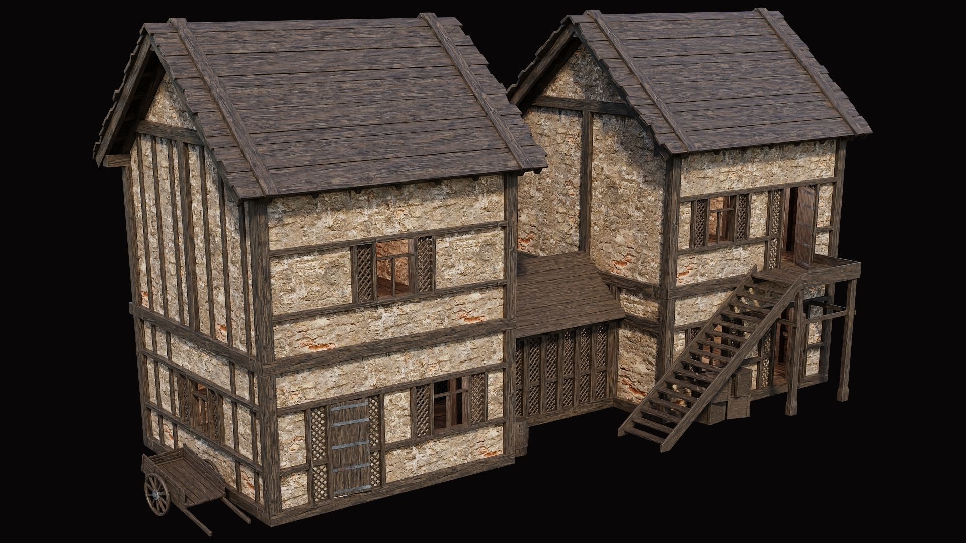 Medieval Village Pack  - 10 Assets - 4K Textures Game Ready Low-poly 3D model_43