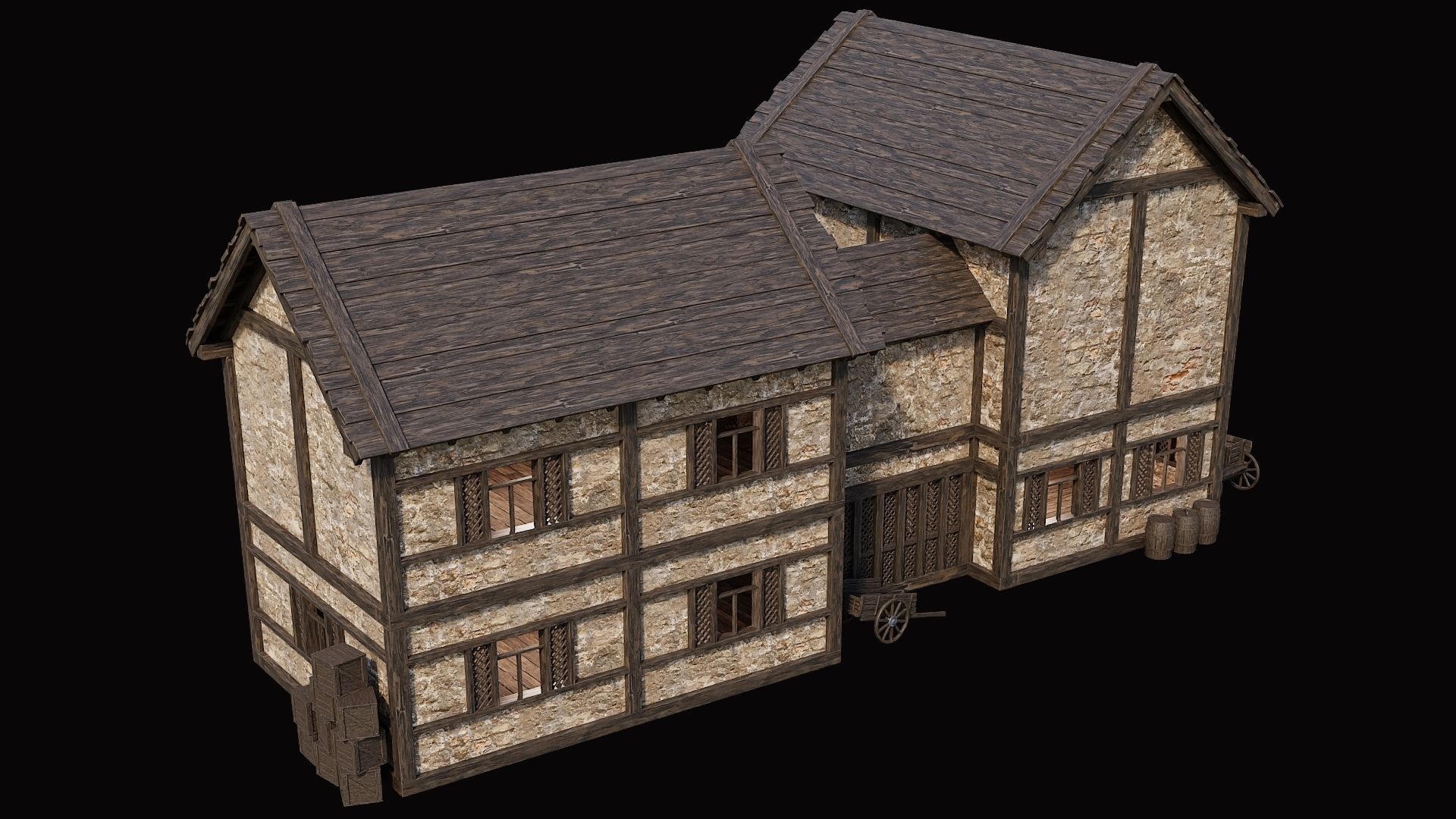 Medieval Village Pack  - 10 Assets - 4K Textures Game Ready Low-poly 3D model_34