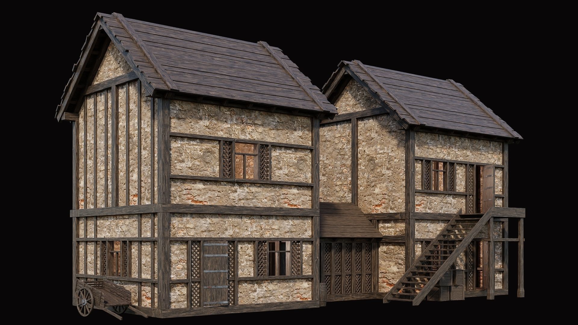 Medieval Village Pack  - 10 Assets - 4K Textures Game Ready Low-poly 3D model_41