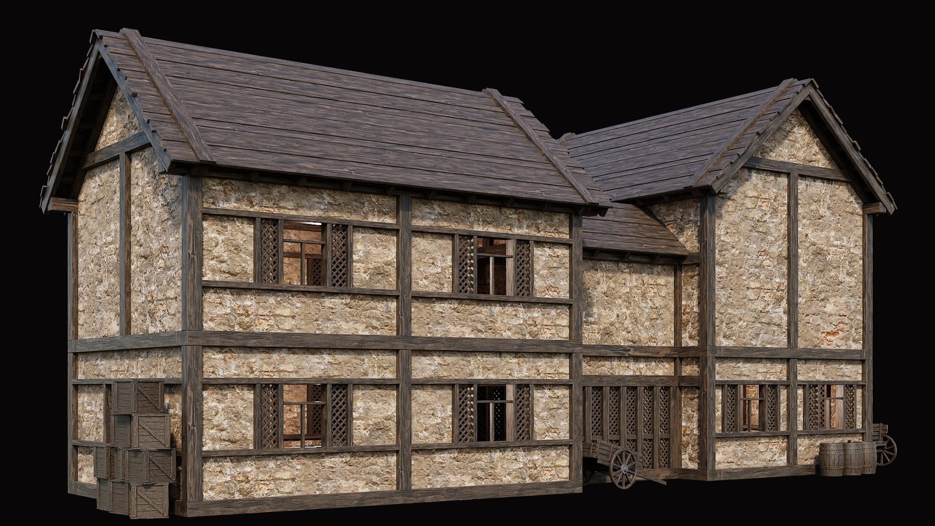 Medieval Village Pack  - 10 Assets - 4K Textures Game Ready Low-poly 3D model_32