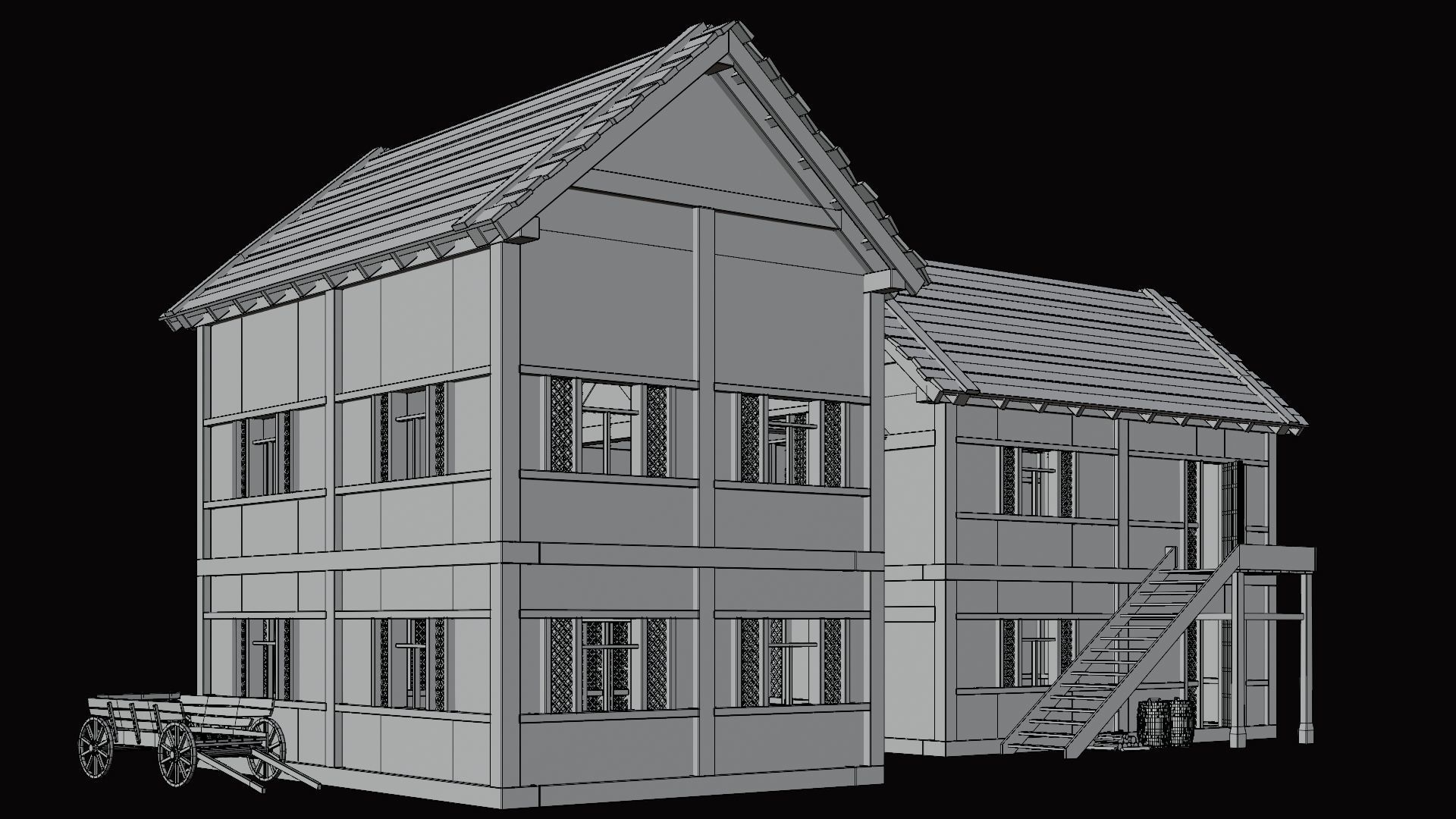 Medieval Village Pack  - 10 Assets - 4K Textures Game Ready Low-poly 3D model_35