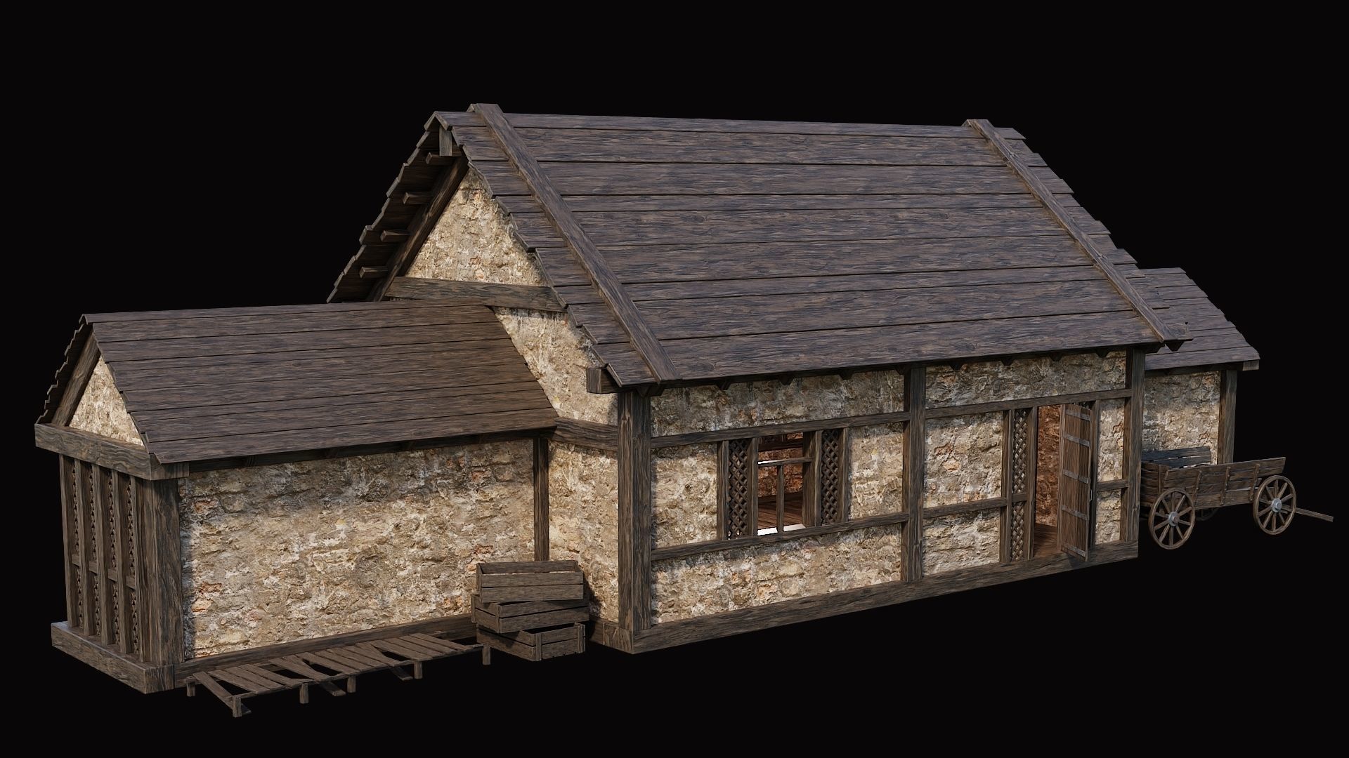 Medieval Village Pack  - 10 Assets - 4K Textures Game Ready Low-poly 3D model_18