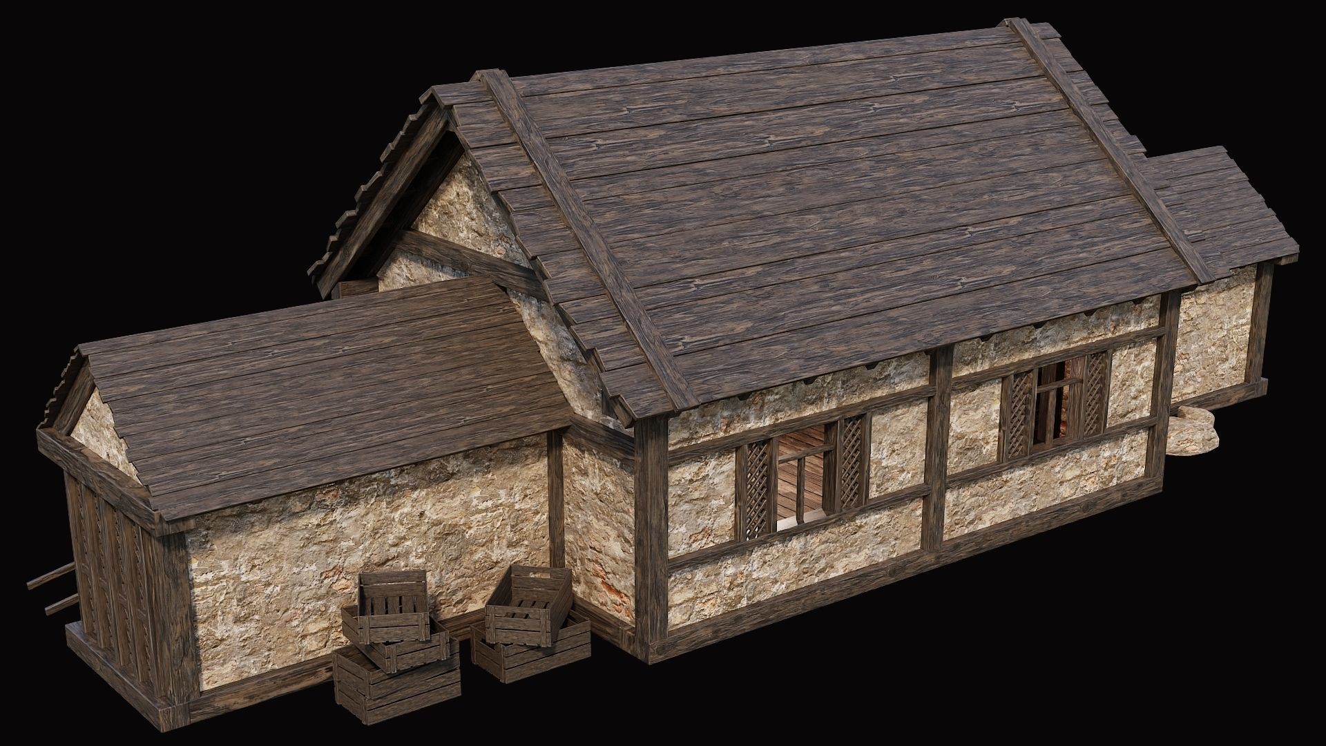 Medieval Village Pack  - 10 Assets - 4K Textures Game Ready Low-poly 3D model_19