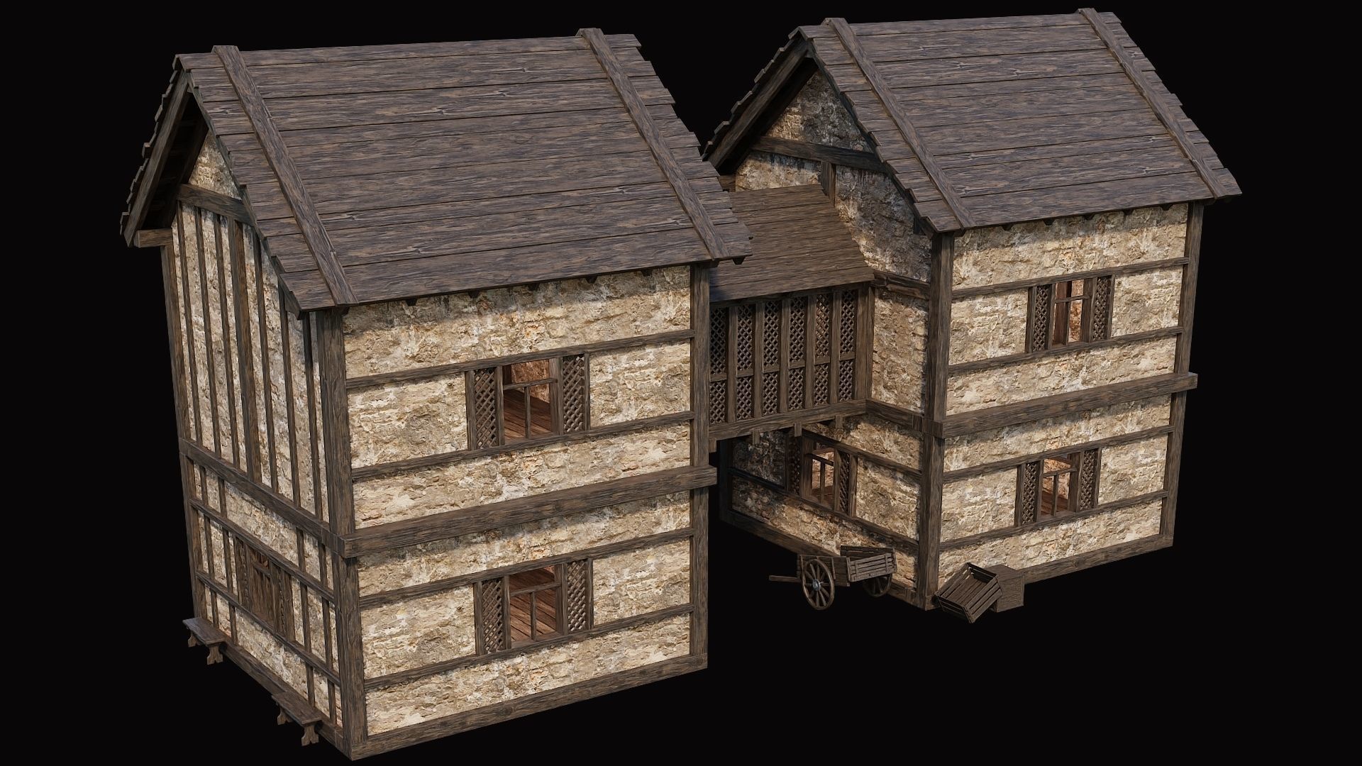 Medieval Village Pack  - 10 Assets - 4K Textures Game Ready Low-poly 3D model_39