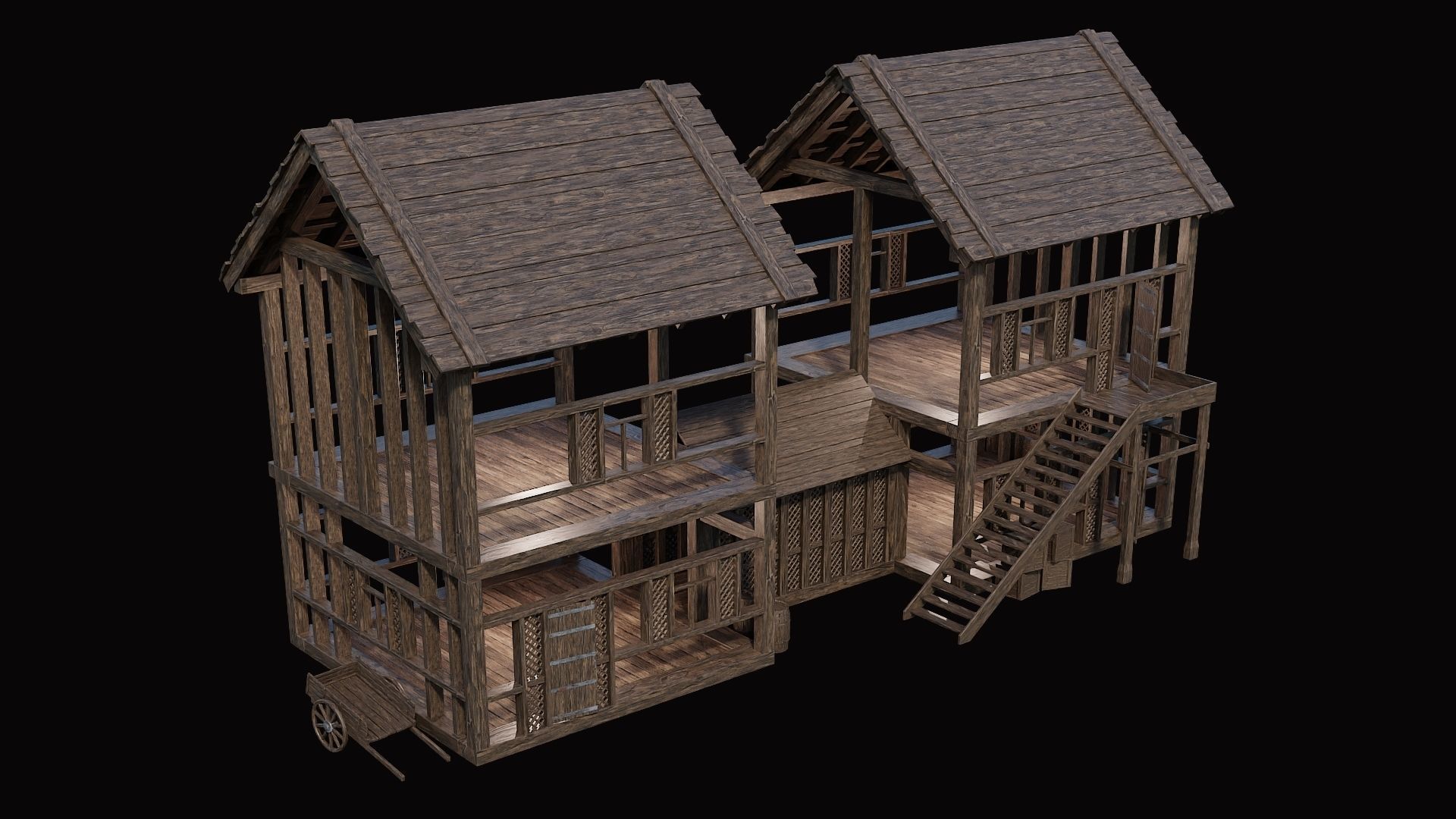 Medieval Village Pack  - 10 Assets - 4K Textures Game Ready Low-poly 3D model_43
