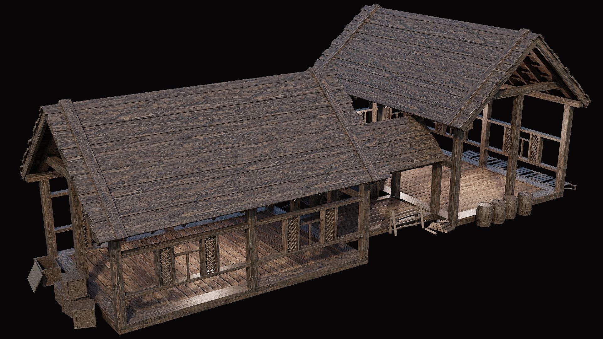 Medieval Village Pack  - 10 Assets - 4K Textures Game Ready Low-poly 3D model_24