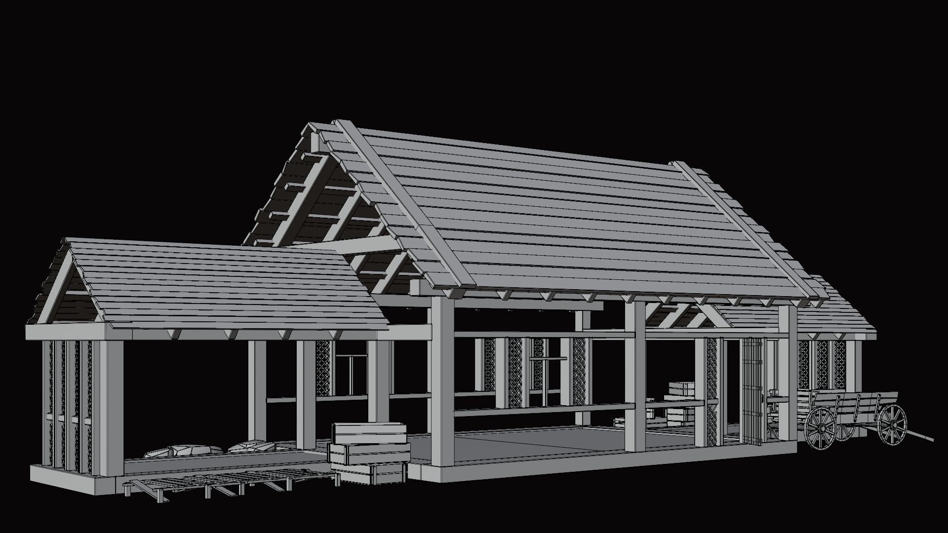 Medieval Village Pack  - 10 Assets - 4K Textures Game Ready Low-poly 3D model_20