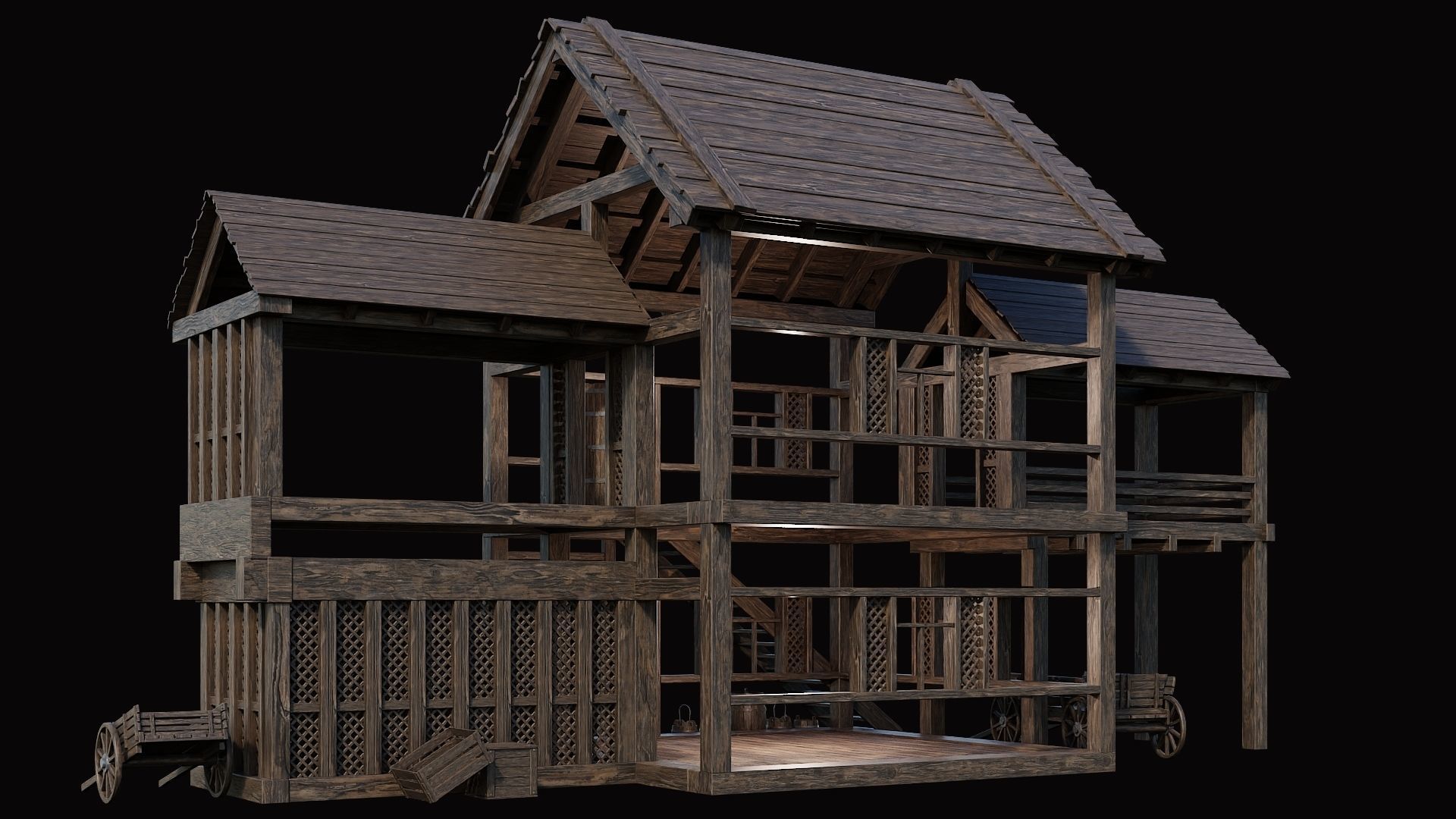 Medieval Village Pack  - 10 Assets - 4K Textures Game Ready Low-poly 3D model_47