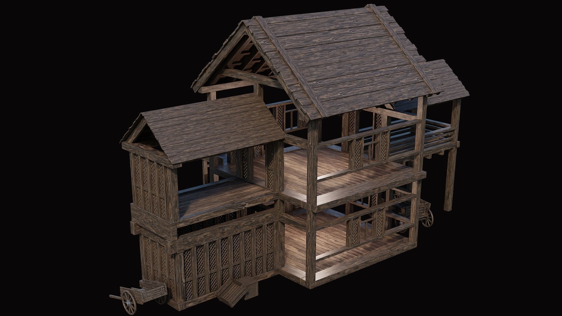 Medieval Village Pack  - 10 Assets - 4K Textures Game Ready Low-poly 3D model_49