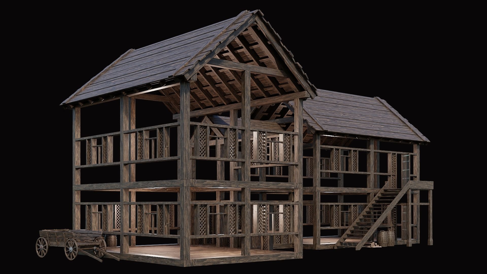 Medieval Village Pack  - 10 Assets - 4K Textures Game Ready Low-poly 3D model_31