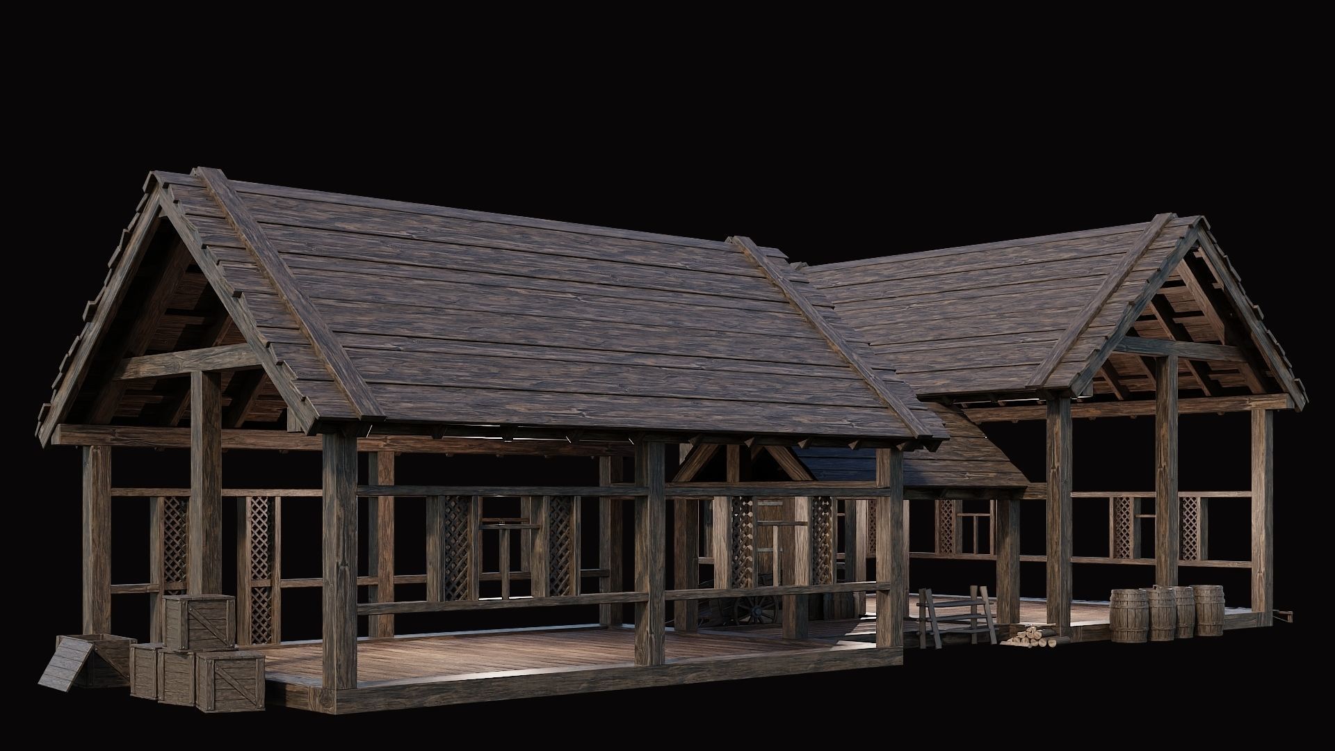 Medieval Village Pack  - 10 Assets - 4K Textures Game Ready Low-poly 3D model_22