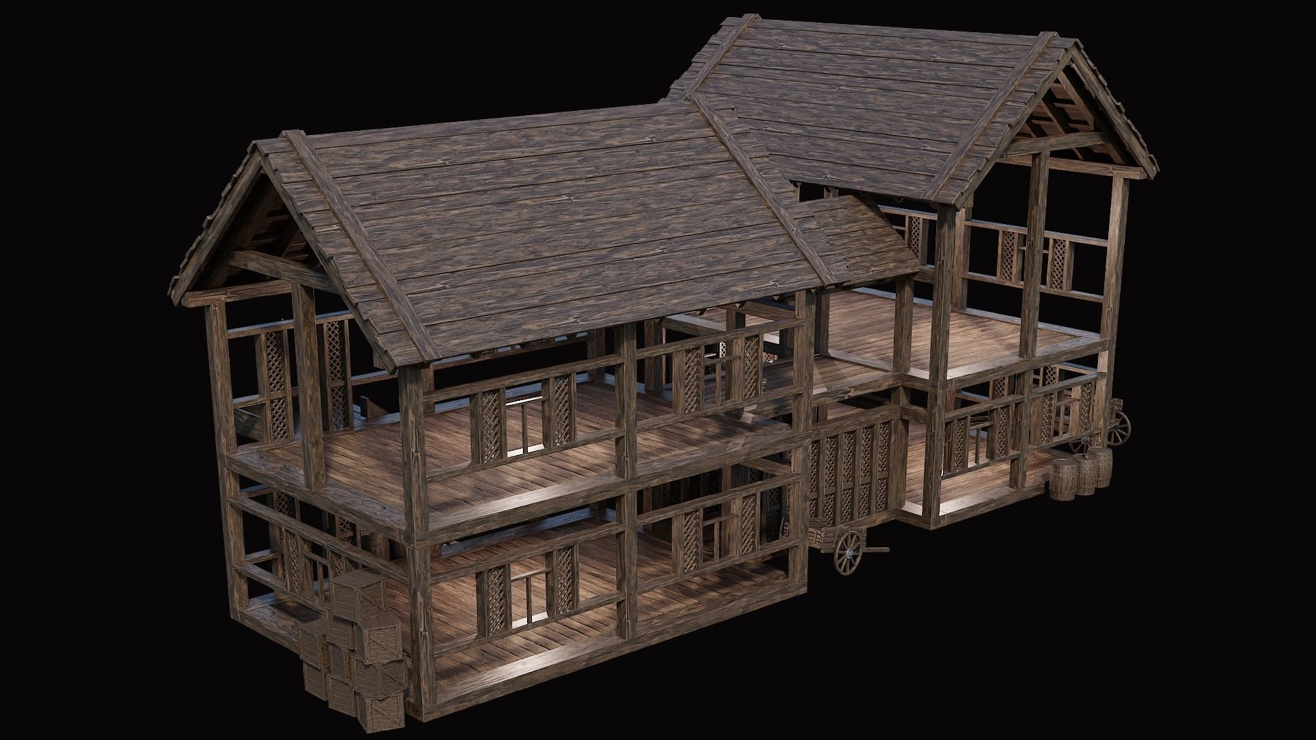 Medieval Village Pack  - 10 Assets - 4K Textures Game Ready Low-poly 3D model_34