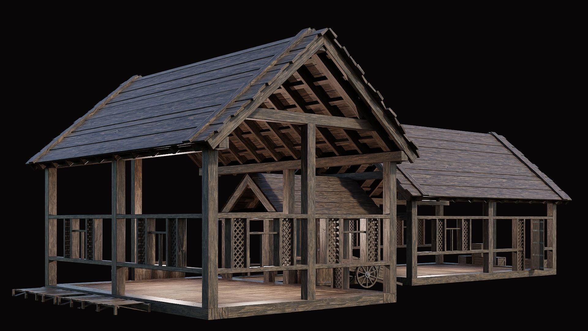 Medieval Village Pack  - 10 Assets - 4K Textures Game Ready Low-poly 3D model_21