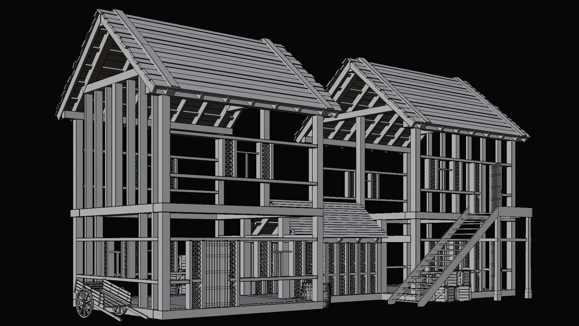 Medieval Village Pack  - 10 Assets - 4K Textures Game Ready Low-poly 3D model_45