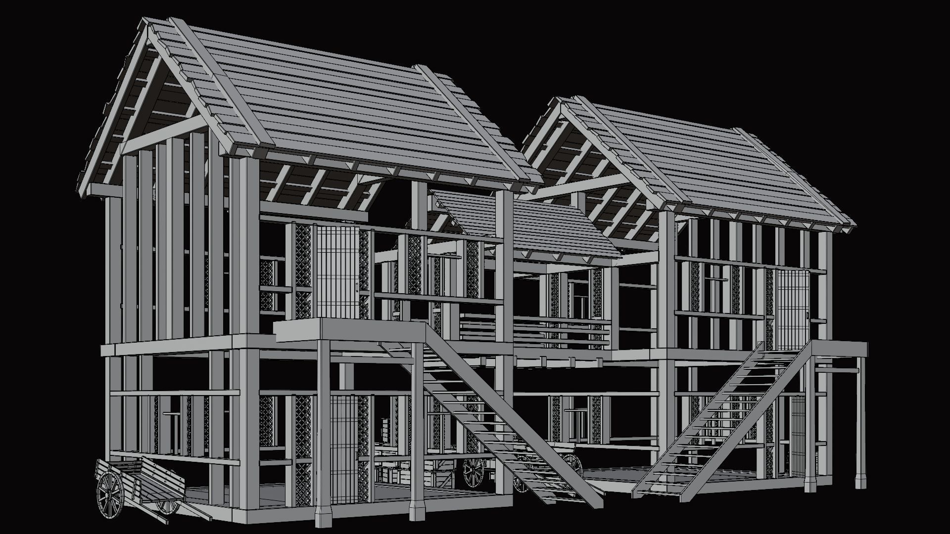 Medieval Village Pack  - 10 Assets - 4K Textures Game Ready Low-poly 3D model_30