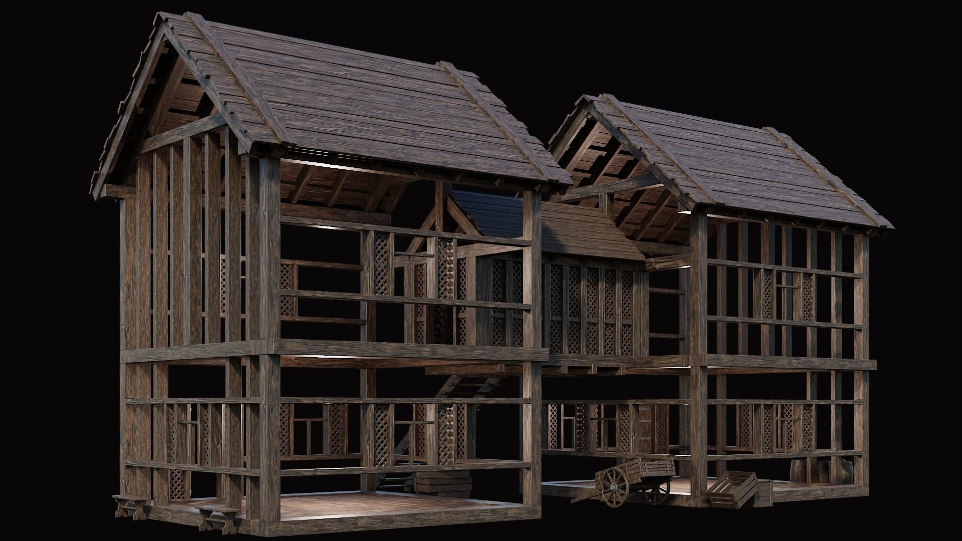 Medieval Village Pack  - 10 Assets - 4K Textures Game Ready Low-poly 3D model_37