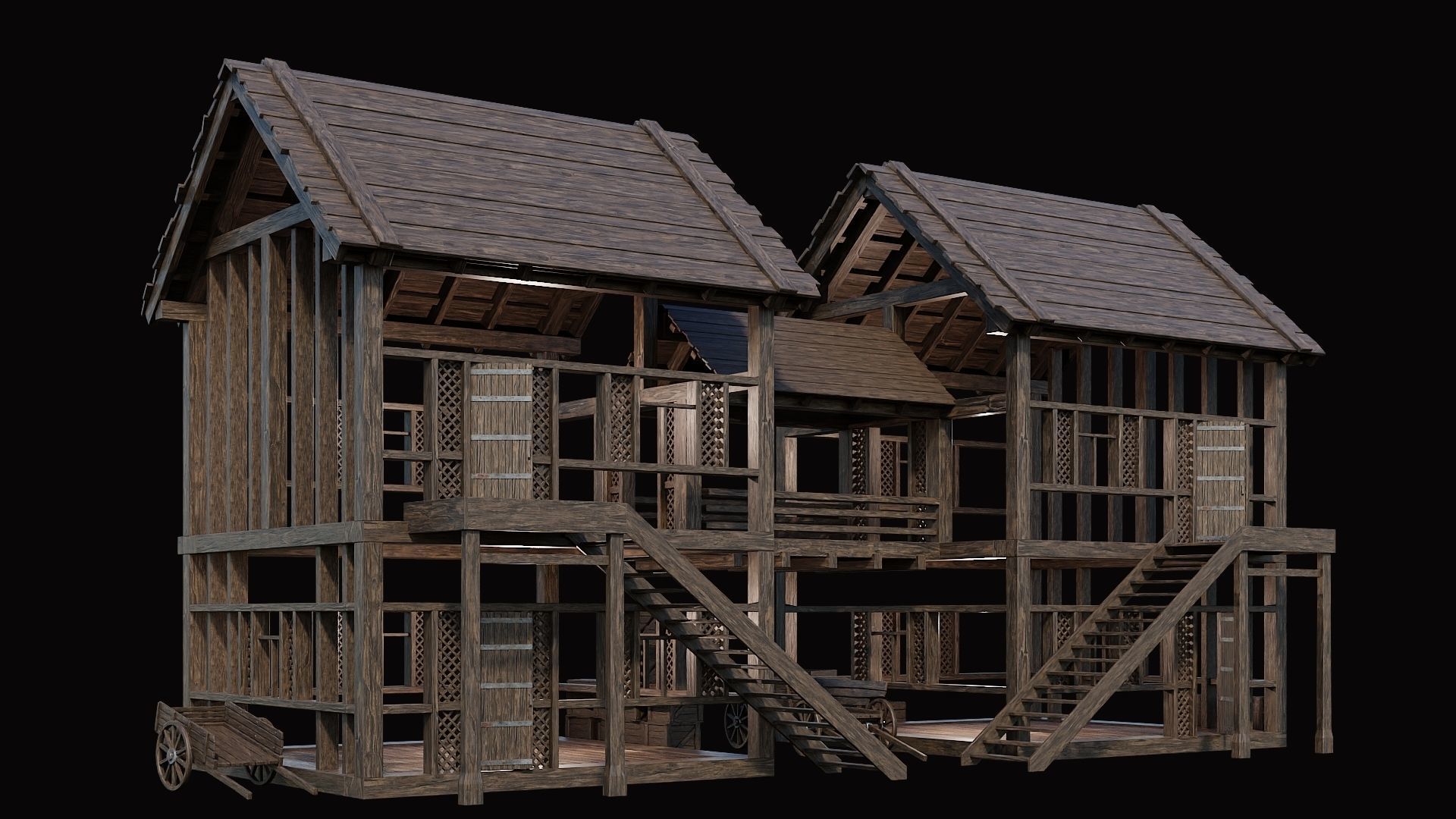 Medieval Village Pack  - 10 Assets - 4K Textures Game Ready Low-poly 3D model_26