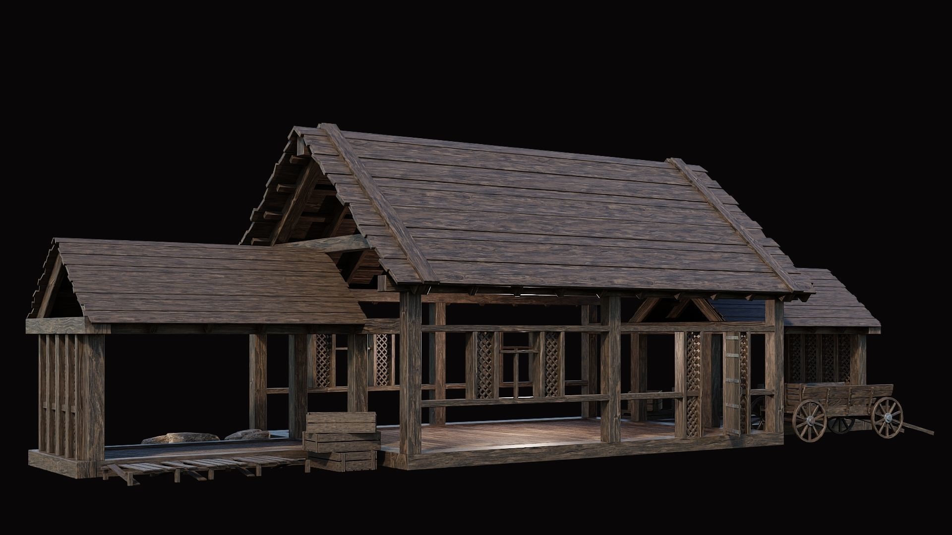 Medieval Village Pack  - 10 Assets - 4K Textures Game Ready Low-poly 3D model_16