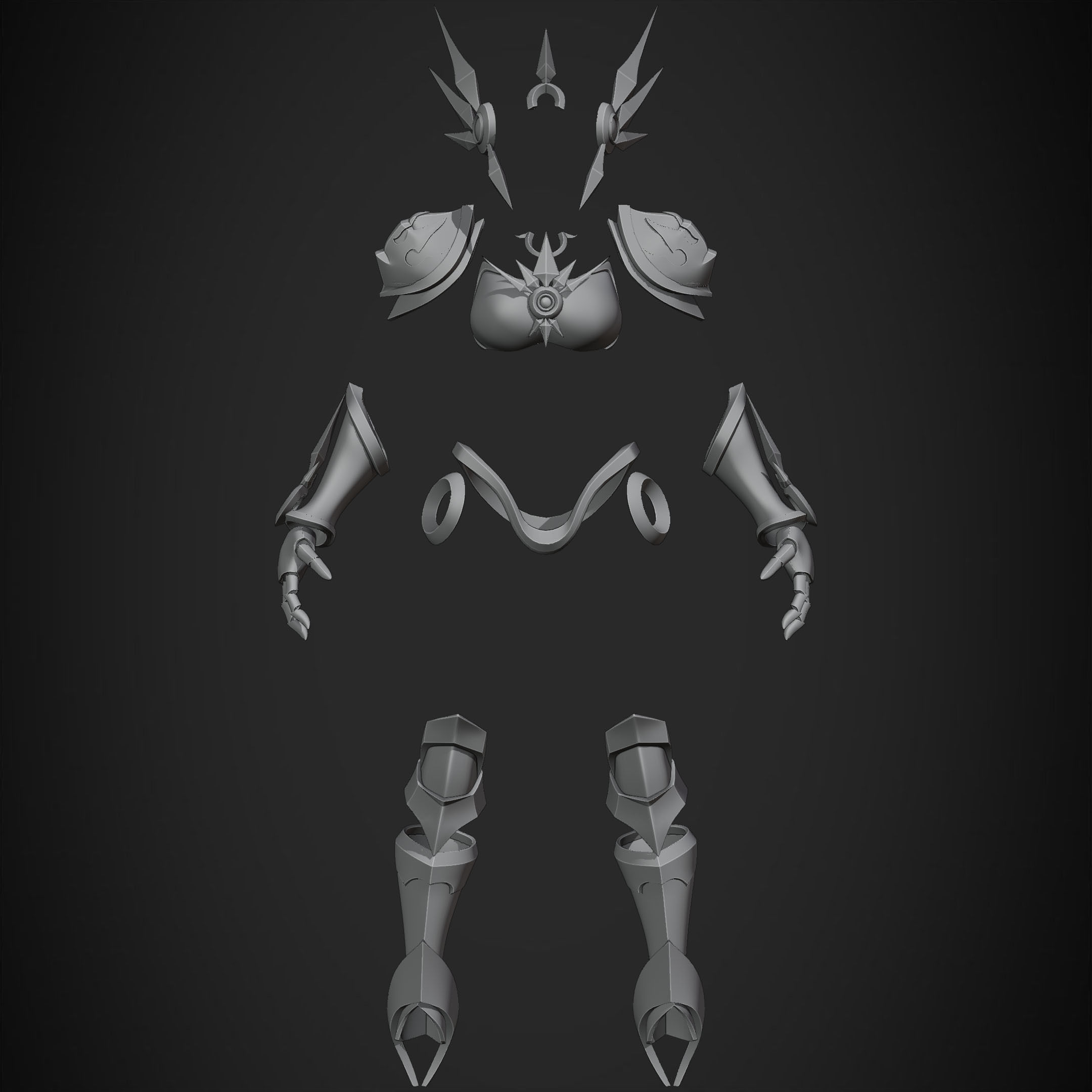 League of Legends Leona Armor for Cosplay 3D print model_11