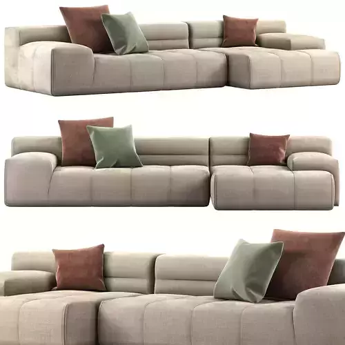 DIVANO CON CHAISE LONGUE TUFTY TOO  ITALIA