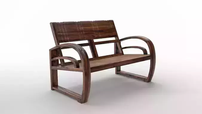 Maduran Teak Folding Settee 3D model