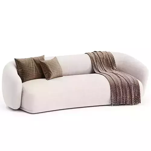 Meridiani RENE Curved fabric sofa 3D model